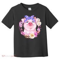 Cute Bandanna Pig Floral Toddler T-Shirt thumb 0