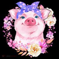 Cute Bandanna Pig Floral Visor thumb 3
