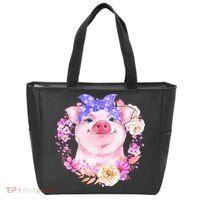 Cute Bandanna Pig Floral Tote Bag thumb 0
