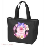 Cute Bandanna Pig Floral Tote Bag thumb 3