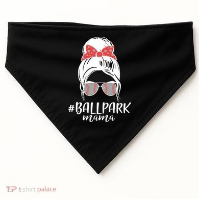 Cute Baseball Ballpark Mama  USA-Made Doggie Bandana