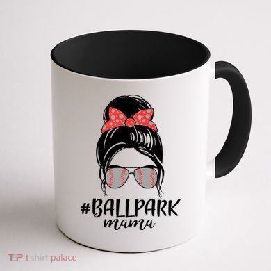 Cute Baseball Ballpark Mama  Coffee Mug back