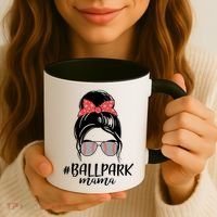 Cute Baseball Ballpark Mama  Coffee Mug thumb 3