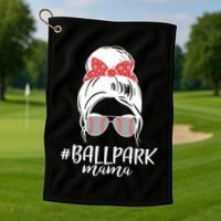 Cute Baseball Ballpark Mama  Golf Towel thumb 1