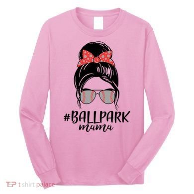 Cute Baseball Ballpark Mama  Long Sleeve Shirt