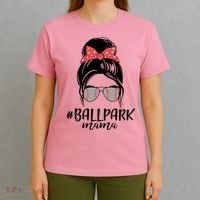 Cute Baseball Ballpark Mama  T-Shirt thumb 4
