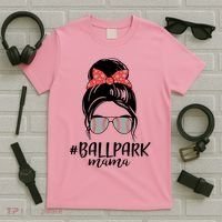 Cute Baseball Ballpark Mama  T-Shirt thumb 5