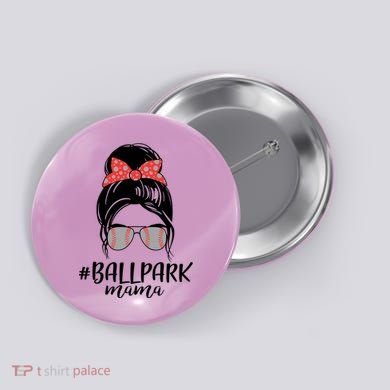 Cute Baseball Ballpark Mama  Button