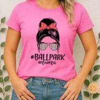 Cute Baseball Ballpark Mama  Women's T-Shirt thumb 2