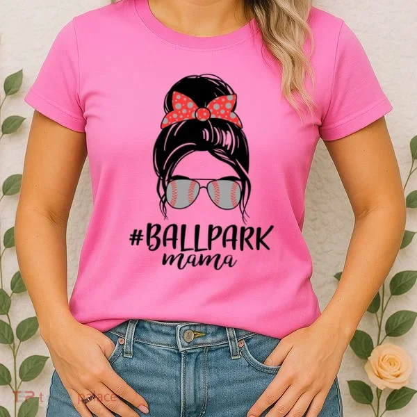 Cute Baseball Ballpark Mama  Women's T-Shirt