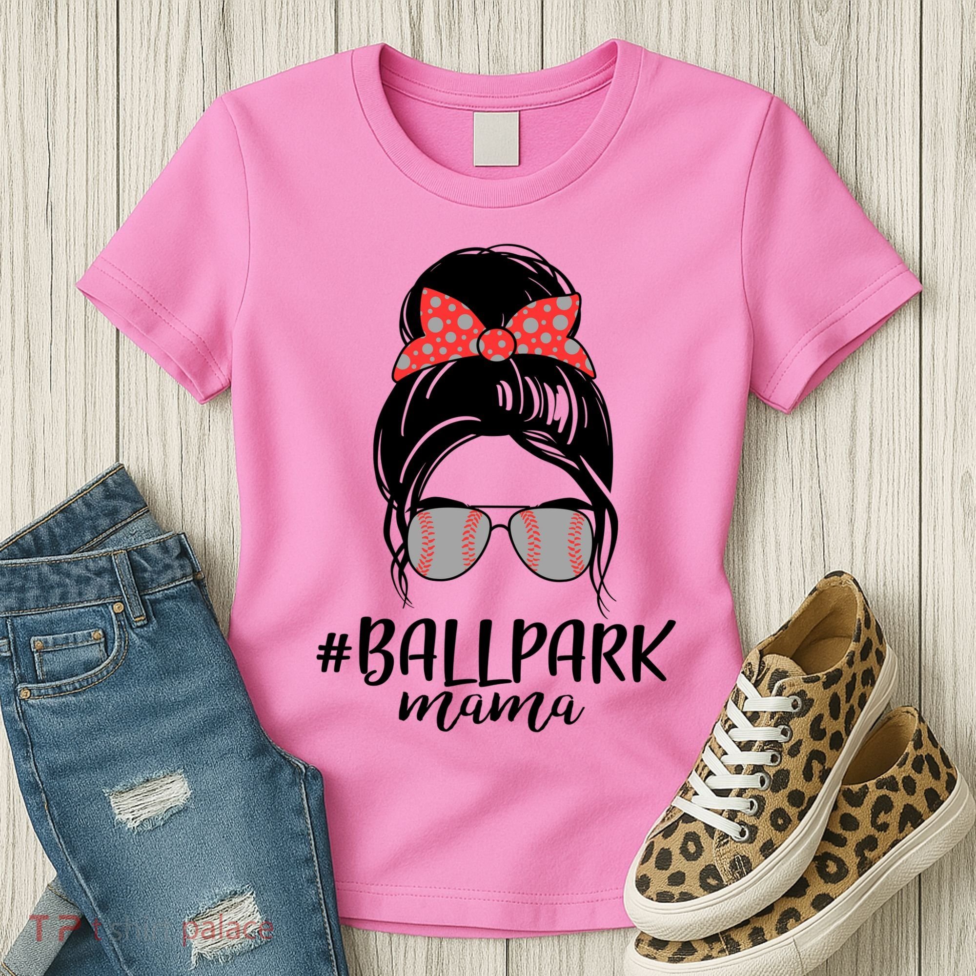Cute Baseball Ballpark Mama  Women's T-Shirt