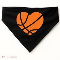 Cute Basketball Heart USA-Made Doggie Bandana thumb 0