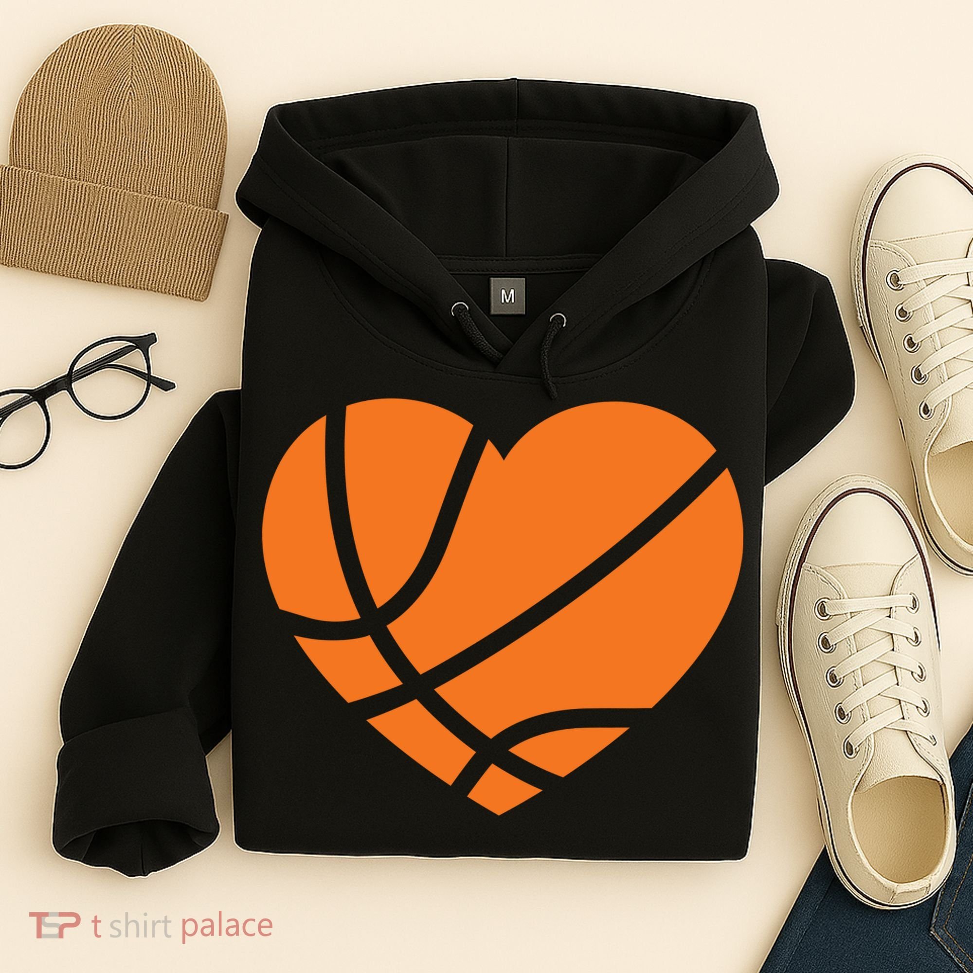 Cute Basketball Heart Hoodie