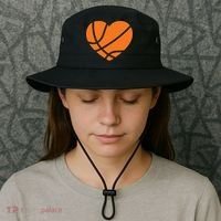 Cute Basketball Heart Bucket Hat thumb 3