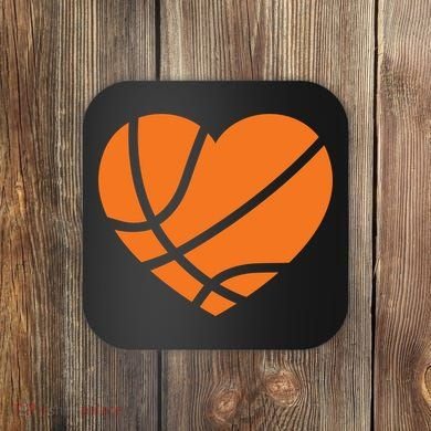 Cute Basketball Heart Coaster