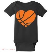 Cute Basketball Heart Baby Bodysuit thumb 0