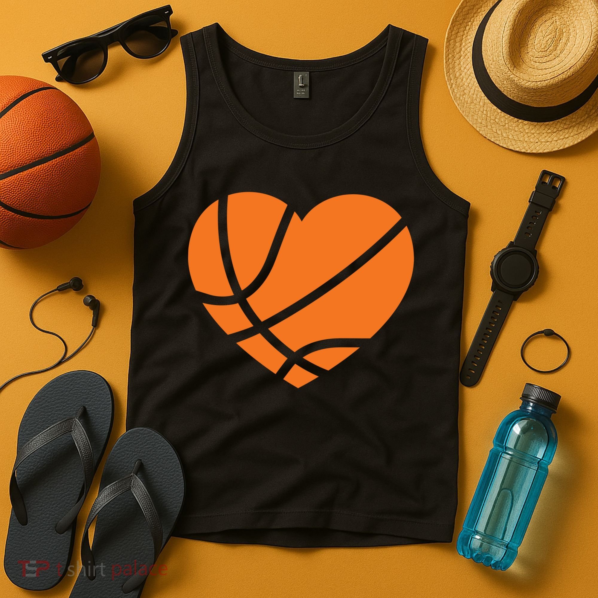 Cute Basketball Heart Tank Top