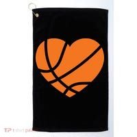 Cute Basketball Heart Golf Towel thumb 0