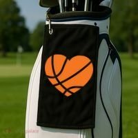 Cute Basketball Heart Golf Towel thumb 2