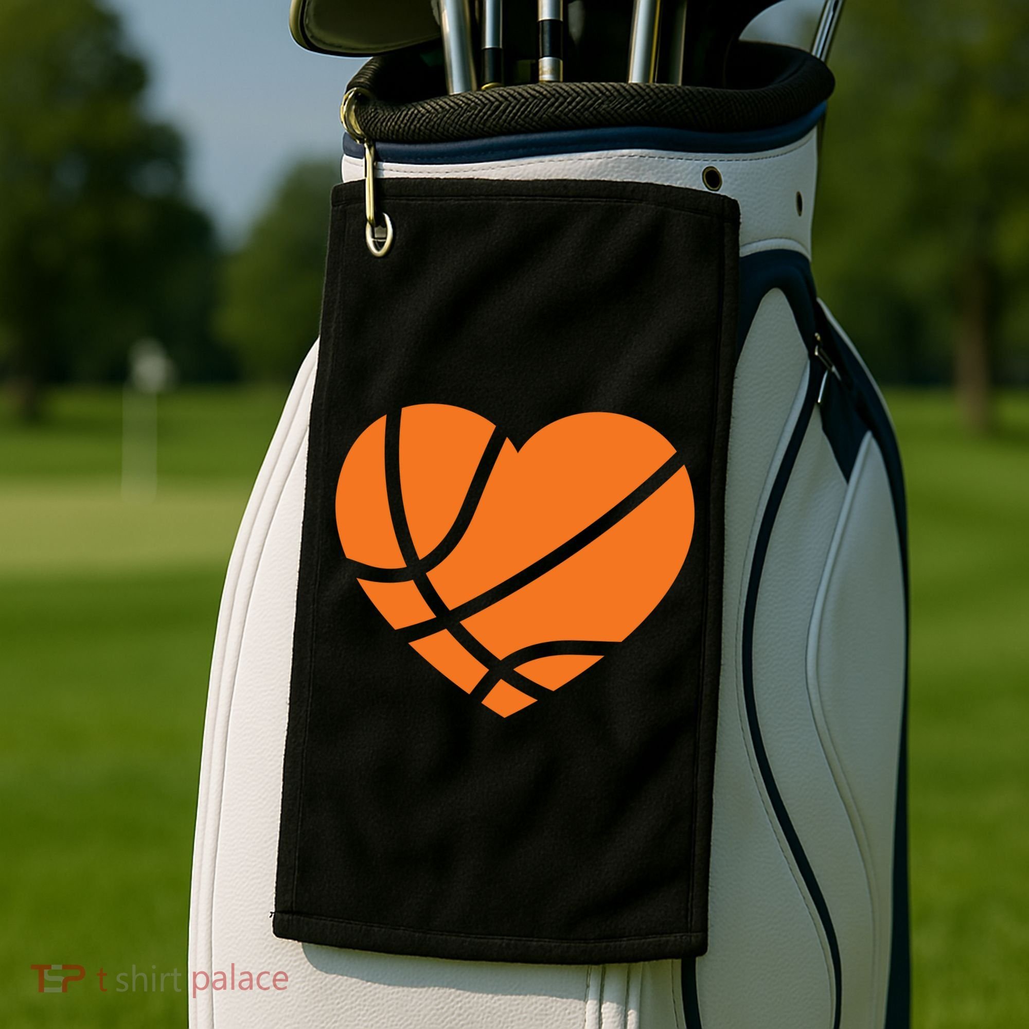 Cute Basketball Heart Golf Towel