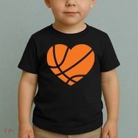 Cute Basketball Heart Toddler T-Shirt thumb 2