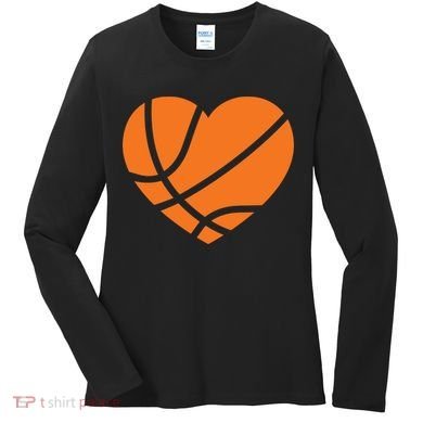 Cute Basketball Heart Women's Long Sleeve Shirt