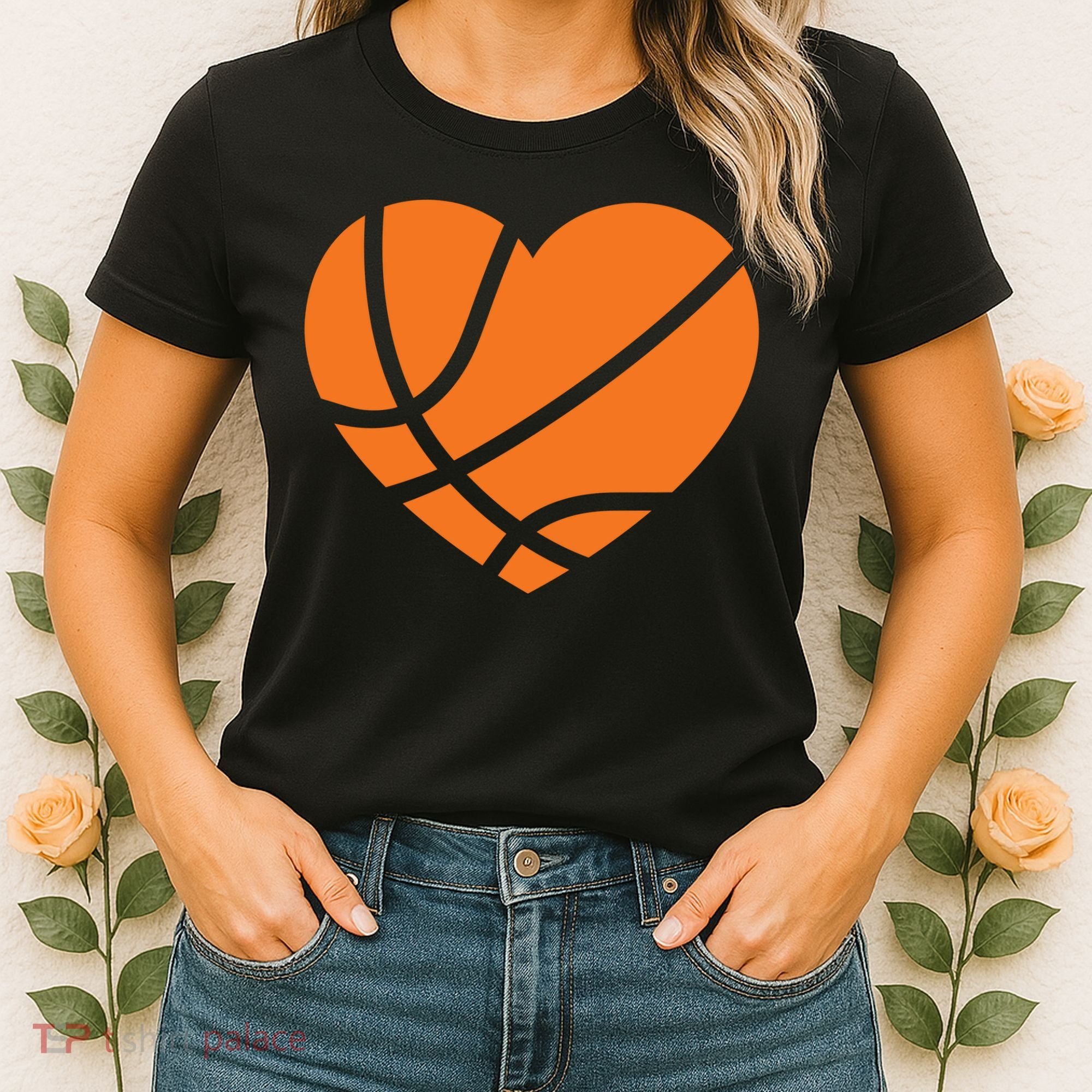 Cute Basketball Heart Women's T-Shirt