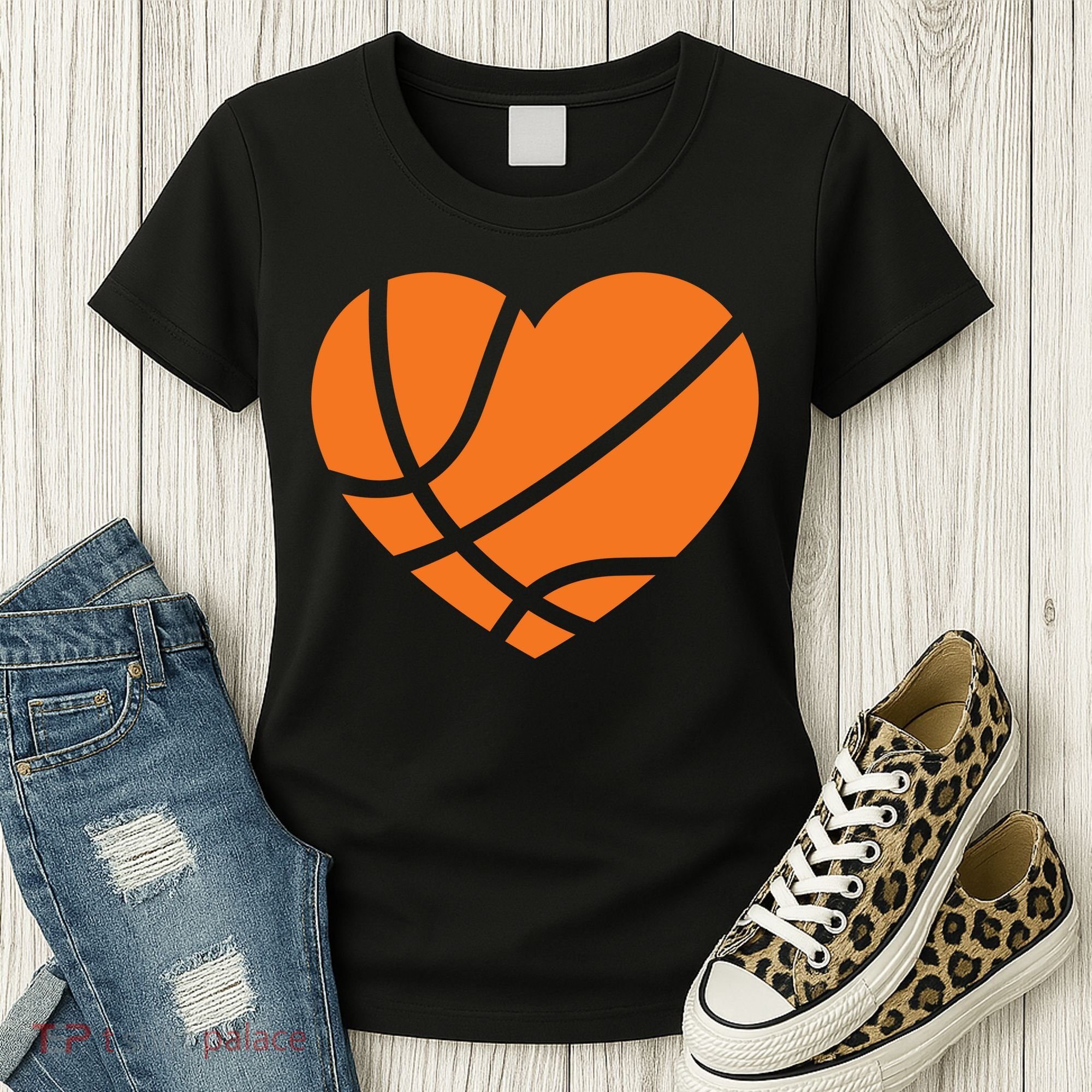 Cute Basketball Heart Women's T-Shirt