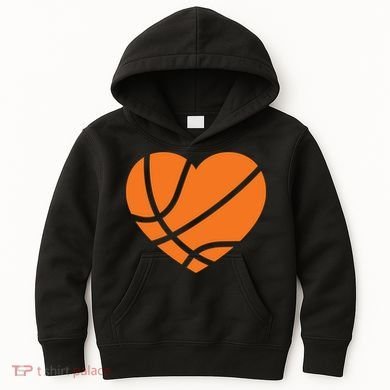 Cute Basketball Heart Kids Hoodie