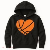 Cute Basketball Heart Kids Hoodie thumb 0