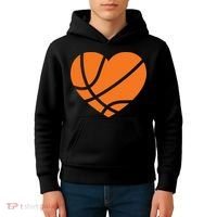 Cute Basketball Heart Kids Hoodie thumb 4