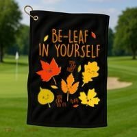 Cute Be-Leaf In Yourself Golf Towel thumb 1