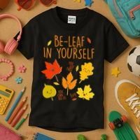 Cute Be-Leaf In Yourself Kids T-Shirt thumb 3