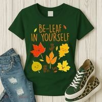 Cute Be-Leaf In Yourself Women's T-Shirt thumb 3