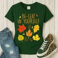 Cute Be-Leaf In Yourself Women's T-Shirt thumb 3