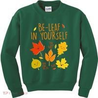 Cute Be-Leaf In Yourself Kids Sweatshirt thumb 0
