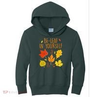 Cute Be-Leaf In Yourself Kids Hoodie thumb 0