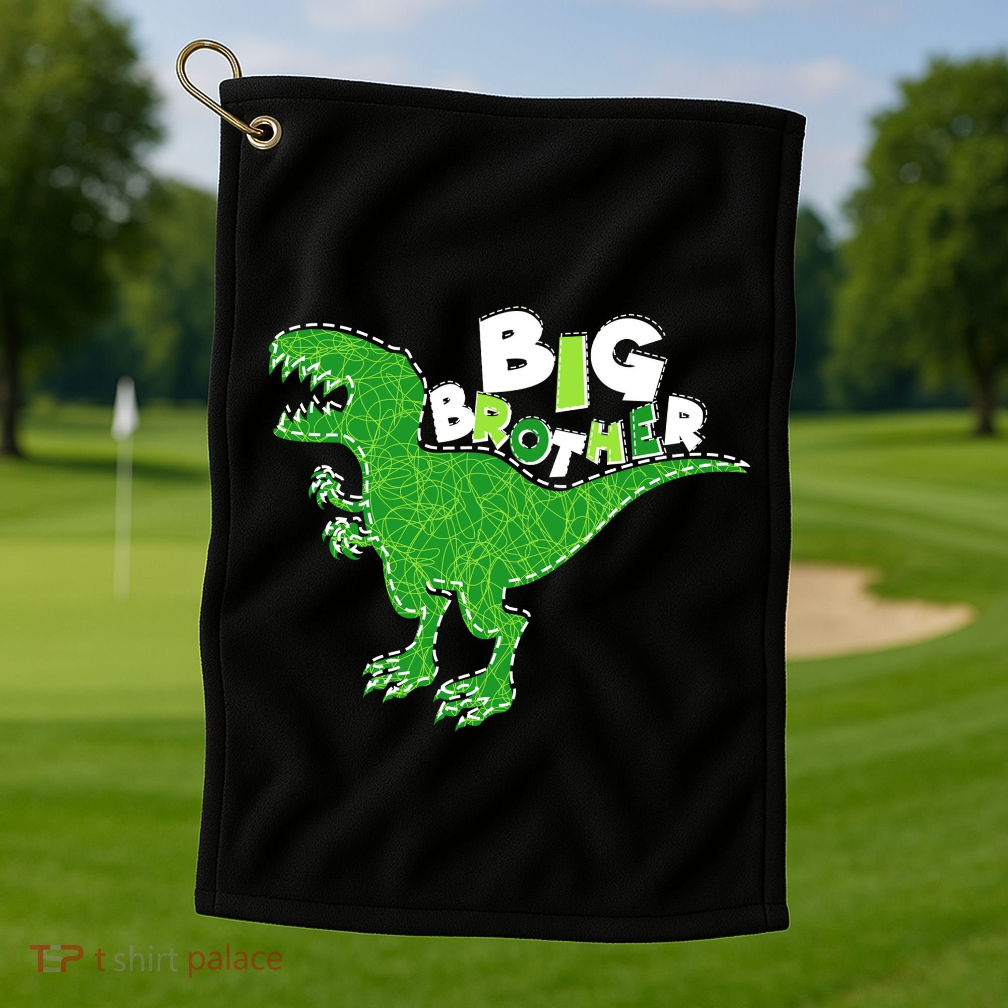 Cute Big Brother T-Rex Dinosaur Golf Towel