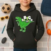 Cute Big Brother T-Rex Dinosaur Kids Hoodie thumb 2