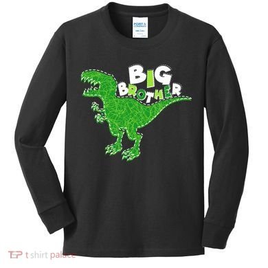 Cute Big Brother T-Rex Dinosaur Kids Long Sleeve Shirt