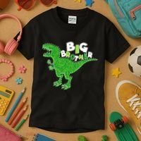 Cute Big Brother T-Rex Dinosaur Kids T-Shirt thumb 3
