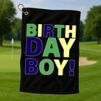 Cute Birthday Boy! Golf Towel thumb 1