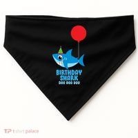Cute Birthday Shark Doo Doo Doo  USA-Made Doggie Bandana thumb 0