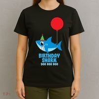 Cute Birthday Shark Doo Doo Doo  T-Shirt thumb 4