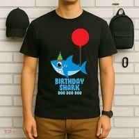 Cute Birthday Shark Doo Doo Doo  T-Shirt thumb 6