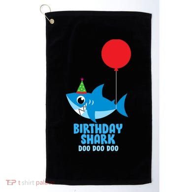 Cute Birthday Shark Doo Doo Doo  Golf Towel