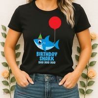 Cute Birthday Shark Doo Doo Doo  Women's T-Shirt thumb 2