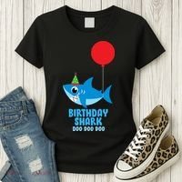 Cute Birthday Shark Doo Doo Doo  Women's T-Shirt thumb 3