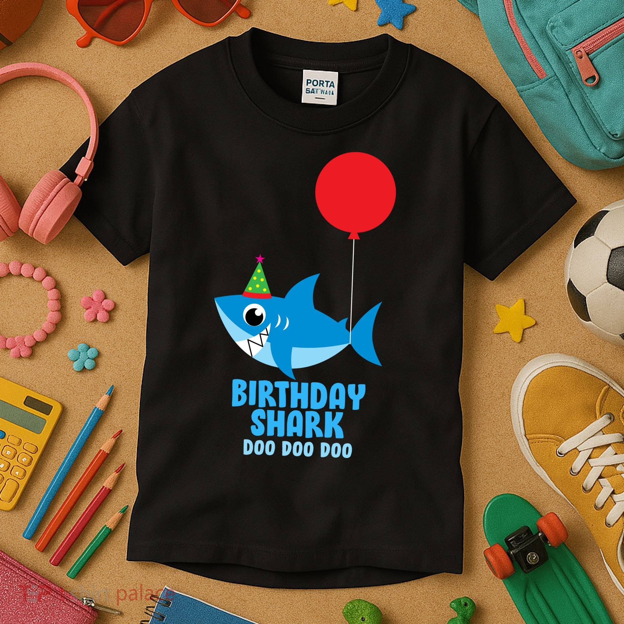 Cute Birthday Shark Doo Doo Doo  Kids T-Shirt
