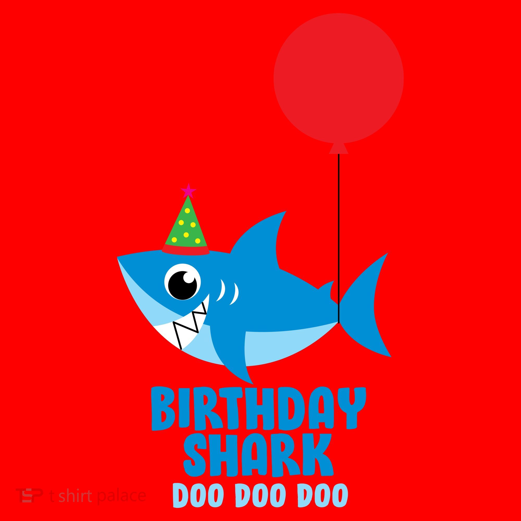 Cute Birthday Shark Doo Doo Doo  Santa Hat